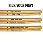 Custom Hickory Sticks inkl. Text